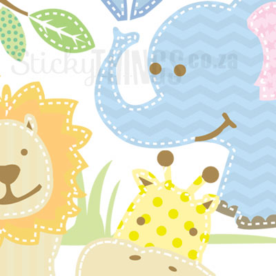 Close up of Pastel Safari Wall Sticker