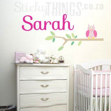 Owl Name Personalised Wall Decal